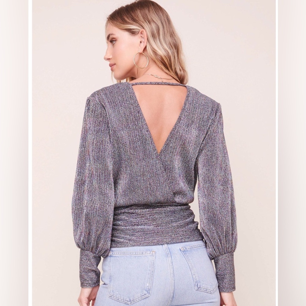 *NWT* ASTR THE LABEL Rainbow Metallic Top - Picture 7 of 7